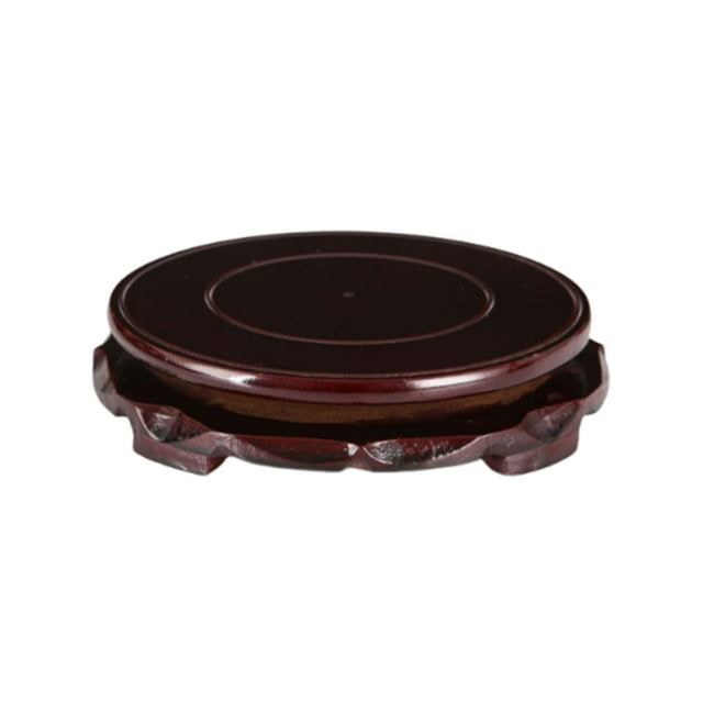 Maceta de madera giratoria con base circular, pecera, jarrón, base decorativa extraña