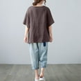 thumbnail image 5 of Fanxing 3XL Elbow Sleeve Tshirts Loose Fitting Blouses Dressy Casual Vacation Tunic Tops, 5 of 6