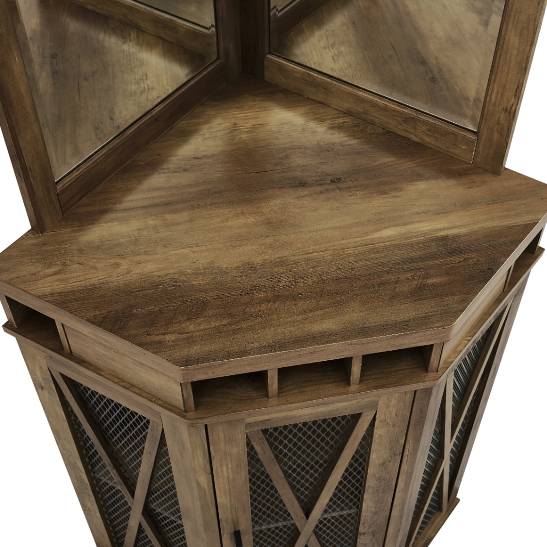 Buy Gramercy Way Corner Bar Unit in Reclaimed Barnwood Finish with