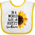 thumbnail image 3 of Inktastic Summer in a World Full of Roses Be a Sunflower Boys or Girls Baby Bib, 3 of 4