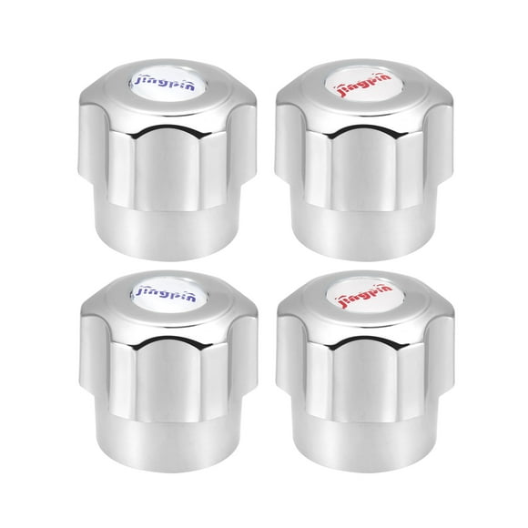 Unique Bargains Faucet Knob Handle 30mm Dia Universal Faucet Replacement Knob Silver Tone 4Pcs