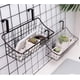 thumbnail image 4 of Cesta con cesta de almacenamiento con rejilla de gancho, colgarla detrás de una puerta o en una barandilla, sobre la puerta del gabinete, pequeña, negra, paquete de 2, 4 of 5