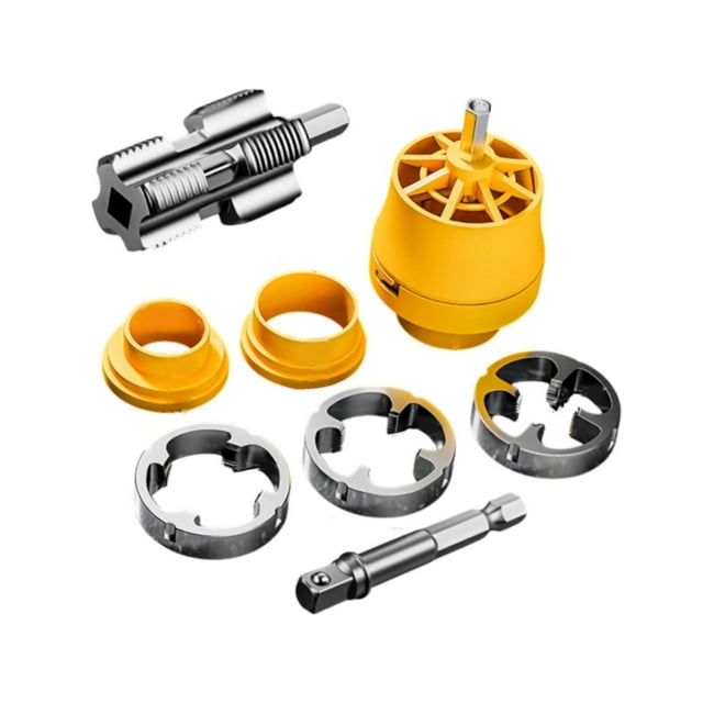 Ruiboury PVC Pipe Threader Opener Thread Maker Tools for Electric Drill Supplies Home with Long Rod with Electric Dies