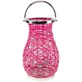 thumbnail image 7 of Northlight Woven Iron Pillar Candle Lantern with Glass Hurricane - 16.25" - Fuchsia Pink, 7 of 7