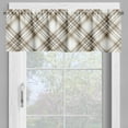 thumbnail image 4 of Ambesonne Beige Tan Valance & Curtain, Plaid in Pastel Nude Art, 55"x30", Off White Dark Mustard, 4 of 7