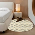 thumbnail image 2 of Round Rugs 4Ft, Yellow Flower Pattern Round Area Rug Washable Indoor Throw Carpet, Vintage Botanical Floral Simple Yellow Soft Non Slip Circle Rug for Kitchen Nursery Room Home Decor Aesthetic, 2 of 8