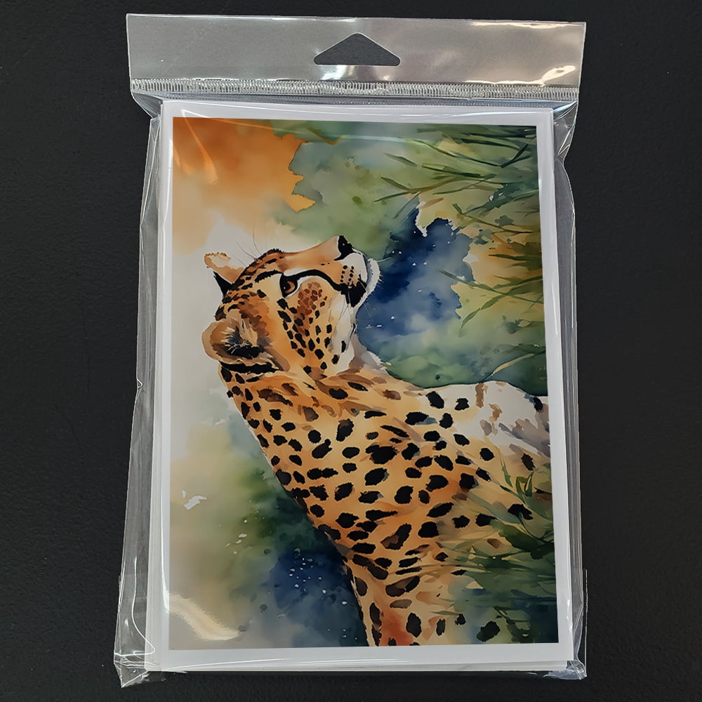 Carolines Treasures DAC2888GCA7P 5 x 7 x 0.01 in. Cheetah Greeting Cards - Pack of 8