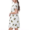 thumbnail image 2 of Kdxio Bee Pattern Summer Dresses for Women Casual Tshirt Short Sleeve Floral Sundress Beach Cover Ups with Pockets, 2 of 6