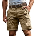 thumbnail image 2 of WERYOUNG Cargo Shorts For Men Solid Color Elastic Waist Casual Summer Athletic Shorts With Pockets For Outdoor Sports Trendy Bottom XL, 2 of 6