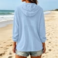 thumbnail image 6 of Lightweight Hoodies for Women Zip up Drawstring Summer Loose Fits Sweatshirt Fashion Casual Beach Coat Tops with Pockets, 6 of 7