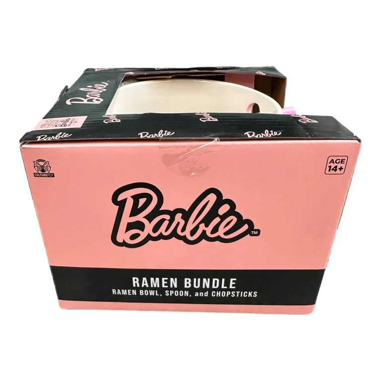 Barbie Ramen Noodle Bowl Wooden Chopsticks And Spoon Ceramic Soup Bowl