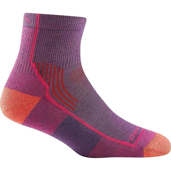 Darn Tough Women's Hike Quarter Midweight Hiking Socks with Cushion, Medium Size, Berry