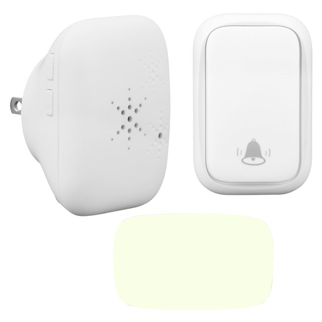 Timbre inalámbrico autoalimentado, timbre de puerta con Control remoto de CA ajustable, enchufe estadounidense de 100-230V