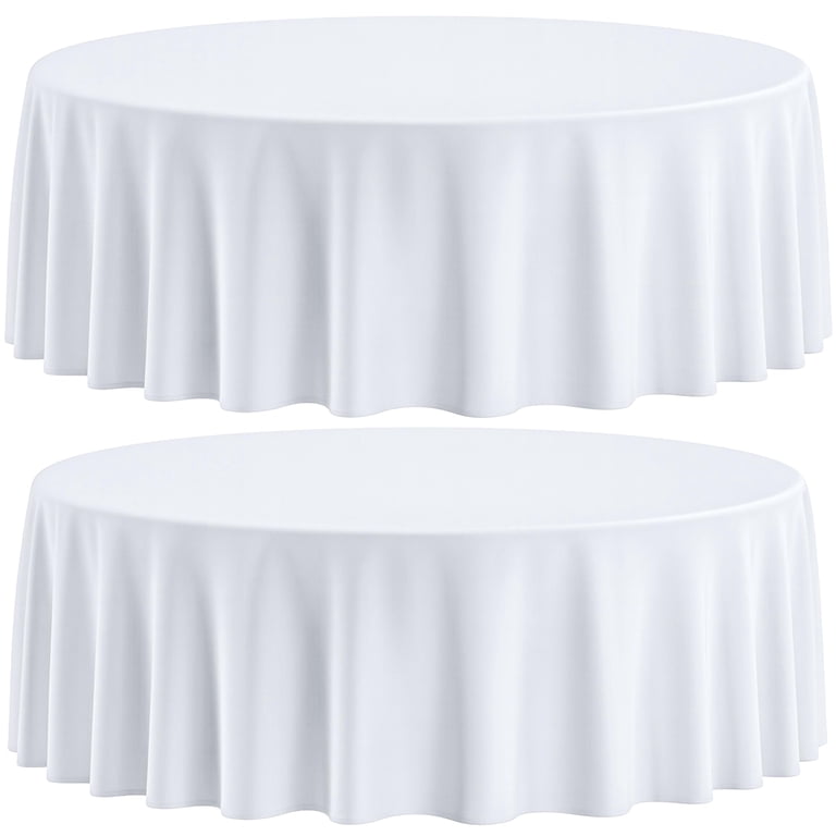 White Classic Round Tablecloths, 2 Pack, 70 In White photo 1