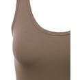 thumbnail image 4 of Women's Ruched Bodycon Sundress Scoop Neckline Midi Fitted Casual Dress BROWN L, 4 of 4