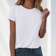 thumbnail image 2 of Kaprioy Summer Tops for Women Short Sleeve Comfy Basic Top Tees Tshirt Crewneck Shirt, 2 of 5