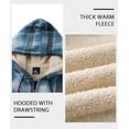 thumbnail image 4 of SPEEDRUN Men's Hoodies for Men Plaid Flannel Jacket Warm Sherpa Fleece Lined Coat Winter Full Zip Up Sweatshirt Light Blue 3XL, 4 of 5