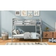 thumbnail image 5 of [Twin/Full Size Pine Wood Platform Bed Frame with Ladder, Gray, Safety Guardrail, No Spring Box], 5 of 18