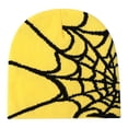 thumbnail image 2 of Unisex Winter Hat Spider Web Jacquard Knitted Dome Elastic Contrast Color Brimless Cold Weather Cap Cosplay Club Party Headwear, 2 of 8
