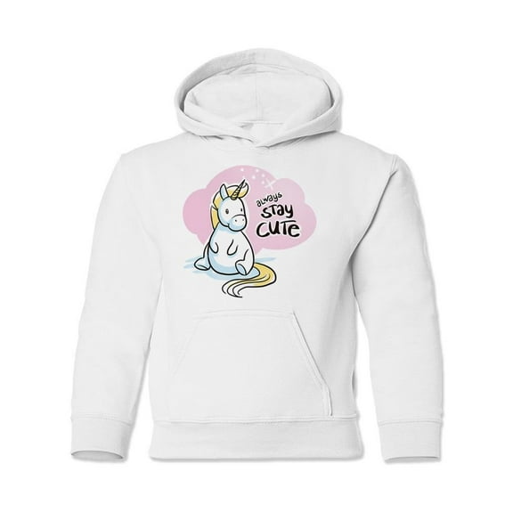 Always Stay Cute, Cute Unicorn Hoodie Juniors -Image by Shutterstock,  x-Large