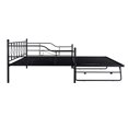 thumbnail image 2 of Seizeen Daybed with Pop Up Trundle, Full Size Daybed with Twin Size Trundle Bed, Metal Sofa Bed Frame for Living Room, Modern Home Space Saving Furniture, No Box Spring Needed, Black, L0175, 2 of 10