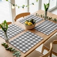 thumbnail image 5 of Gray Buffalo Check Plaid Placemats Set of 6 Farmhouse Style Place Mats Table Mats Kitchen Dining Home Outdoor Party Table Decoration, 5 of 9