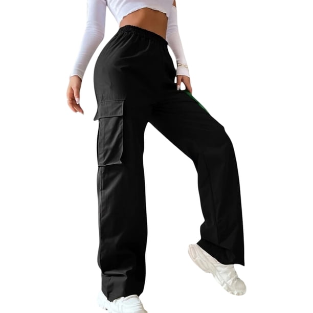 TRKIYQC Pantalones casuales para mujer, pantalones de pierna recta sueltos de tiro alto de color liso, pantalones largos casuales holgados para mujer TRKIYQC moda