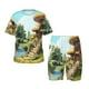 thumbnail image 1 of Balery Cartoon Mushroom House Conjunto de Pijama Infantil de Manga Corta con Estampado – Ropa de Dormir de Algodón Suave-3X-Large, 1 of 6