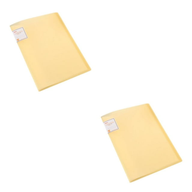 Wweixi Dossier de Documents A3 Transparent, Imperméable et Anti-Humidité, Format A3, Livre de Présentation en Plastique Jaune 2Set