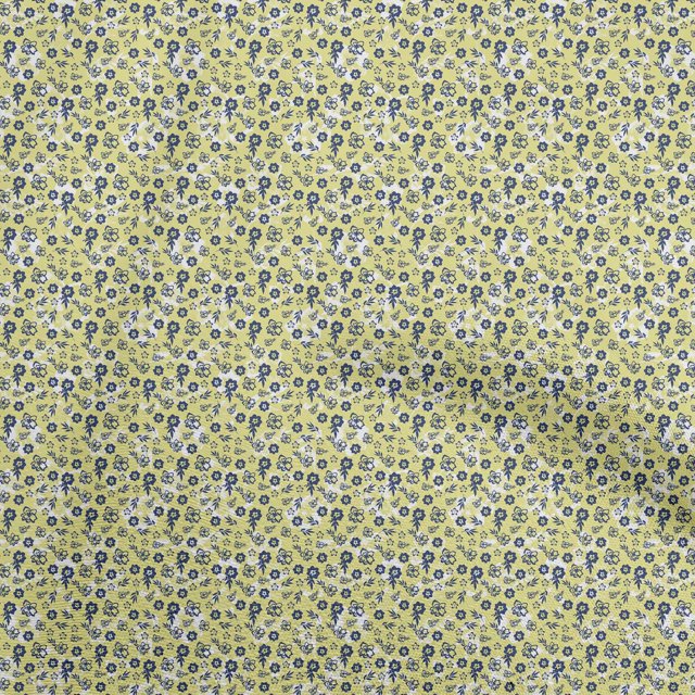 oneOone Rayon Lime Fabric Floral Ditsy Sewing Craft Projects Fabric Prints By Yard 56 Inch Wide