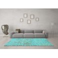 thumbnail image 3 of Ahgly Company Indoor Square Oriental Light Blue Traditional Area Rugs, 8' Square, 3 of 4