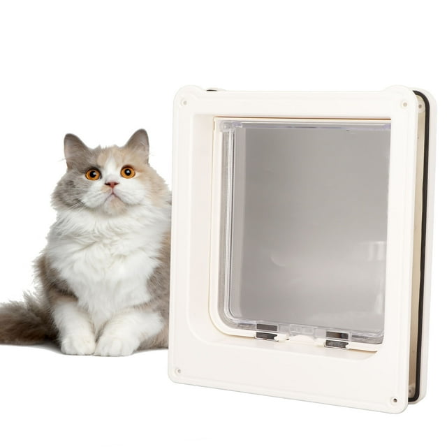 Cat Door For Interior Doors, 4 Way Lock Pet Door With Cat Flap For Cats Doggie