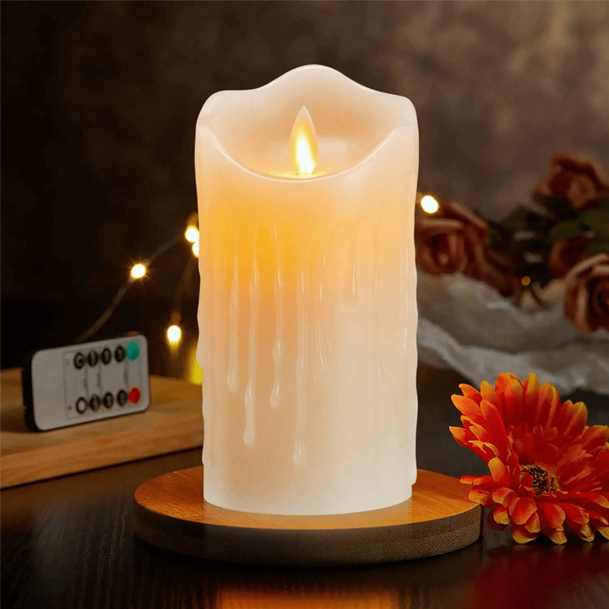 Lot De 3 Bougies LED Rechargeables Avec Télécommande – Flamme Vacillante Réaliste, Sans Flamme, Plastique Résistant Extérieur & Intérieur