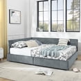 thumbnail image 5 of AOOWOW With 2 Drawers Velvet Upholstered Wood Daybed, Queen, Gray, 5 of 13