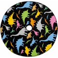 thumbnail image 1 of FMSHPON Dinosaur Colors Black Xmas Christmas Tree Skirt Stand Mat for Holiday Party Decoration Indoor Outdoor 36 inches, 1 of 3