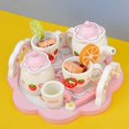 thumbnail image 2 of Children‘s Toy Girl Play House Simulation Pink Tea Set Wooden Baby Early Education Educational Kitchen Tableware Gift, 2 of 5