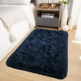 thumbnail image 4 of IR Imperial Rooms Solid Shaggy Rug 8X10ft Modern for Bed Room Living Room Area Rug Soft Carpet Fluffy Faux Fur Rug Navy, 4 of 9
