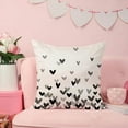 thumbnail image 2 of Valentine''s Day Pillow Covers 16x16 Inch Set of 2 Small Black Grey Hearts Decor White Throw Pillow Covers Valentine''s Day Cushion Case Decoration for Sofa Couch 56D, 2 of 6