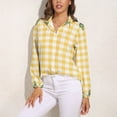 thumbnail image 3 of Lemons And Leaves on A Yellow And White Background Long Sleeve Blouse Woman Streetwear Casual Shirts Summer Oversize Woman Streetwear Clothing Birthday Present, 3 of 7