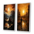 thumbnail image 3 of Designart "Divinity This Hinduisim Hindu wall art I" Hinduism Framed Wall Art Set Of 2 - Orange Spiritual Framed Canvas Set For Living Room Decor, 3 of 7