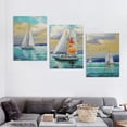 thumbnail image 4 of Blue Abstract Wall Art Ocean Sailboat Picture Modern Coastal Painting, Large Canvas Textured Artwork for Living Room Bedroom Kitchen Home Office Wall Decor, 4 of 6