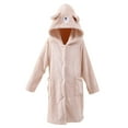 thumbnail image 2 of YUNAFFT Kids Hooded Bathrobe Long Sleeve Pockets Soft Absorbent Robe Cozy Home Loungewear, 2 of 5