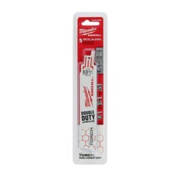 Milwaukee 48-00-5786 Torch Sawzall Blades, 24 TPI, 6-In., 5-Pk. - Quantity 1