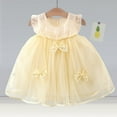 thumbnail image 2 of Povozer Baby Girl Dress Tutu Ruffle Sleeveless Dresses Party Outfits Birthday Dress(White,12-18M), 2 of 5