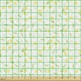 thumbnail image 2 of Ambesonne Floral Fabric by the Yard Upholstery, Narcissus and Dots Pattern, 5 Yards, Pastel Yellow Pale Green, 2 of 5