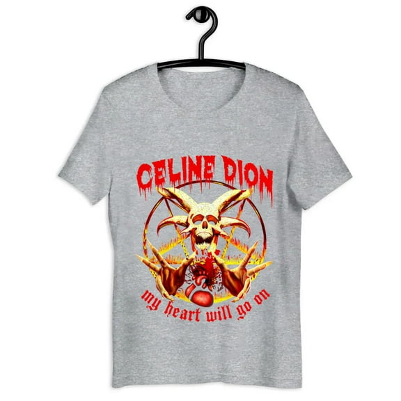 Celine_Dion_Vintage_Metal_T-Shirt___My_Heart_Will_Go_On_Funny_Tee___Men_s_Women_s_Sizes___100__Cotton-NEW-INSTOCK!