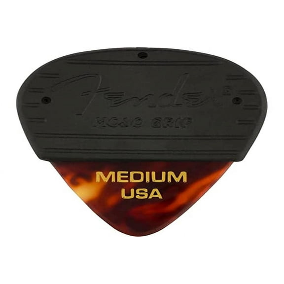 Fender Mojo Grip Guitar Picks 351 Shape, Celluloid, Tortoise Shell, Medium, 3-Pack