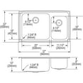 thumbnail image 6 of Elkay, LFGR37223 , 18 Gauge Stainless Steel 37" x 22" x 10" Double Bowl Drop-in Kitchen Sink, Sinks, 6 of 7