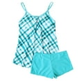 thumbnail image 5 of Swimsuits for Women Two Piece High Waist Tankini Shorty Set Summer Beachwear Blue Women's Swimwear L, 5 of 5