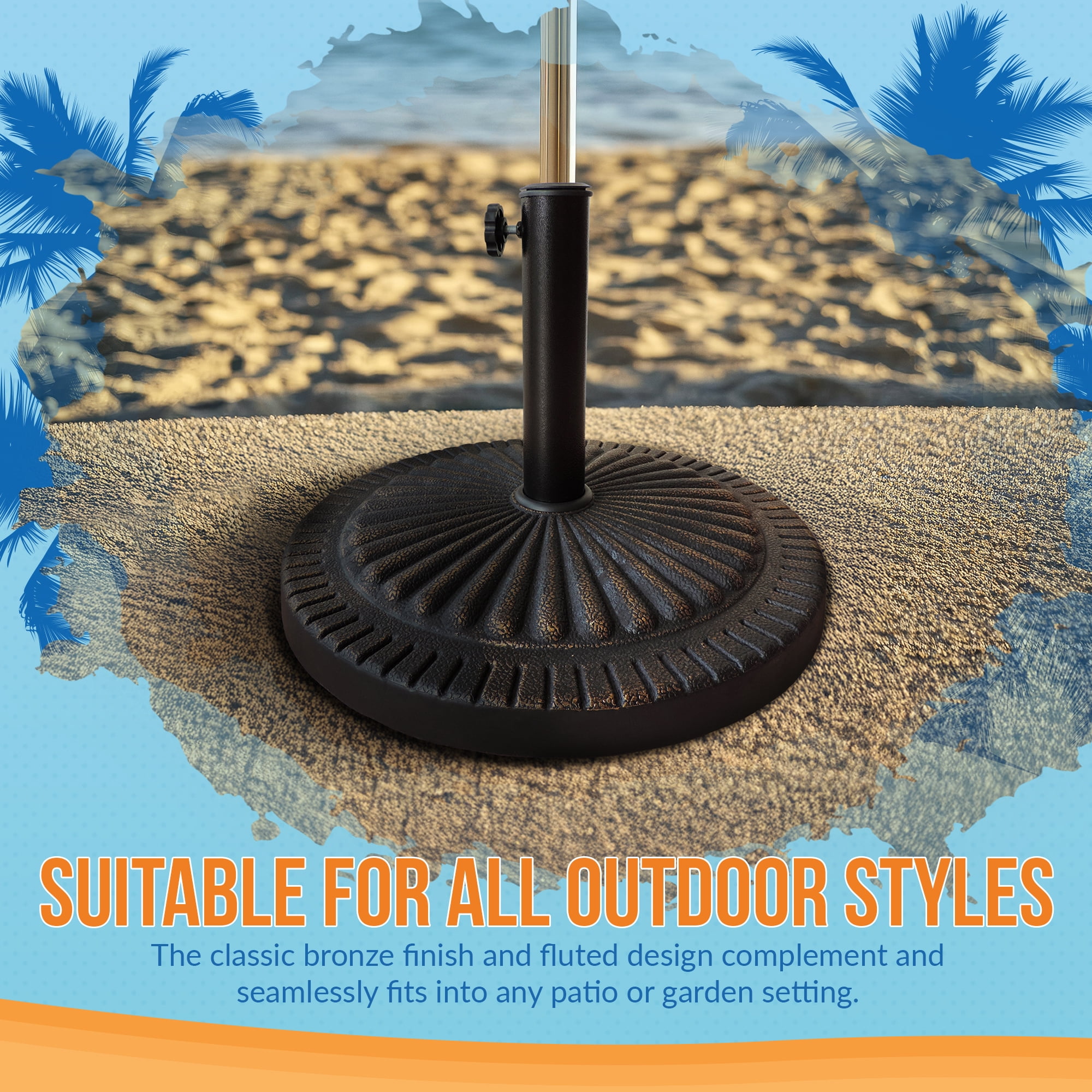 Island Umbrella Classic 31-lb Umbrella Base, Poly Resin with Bronze Finish